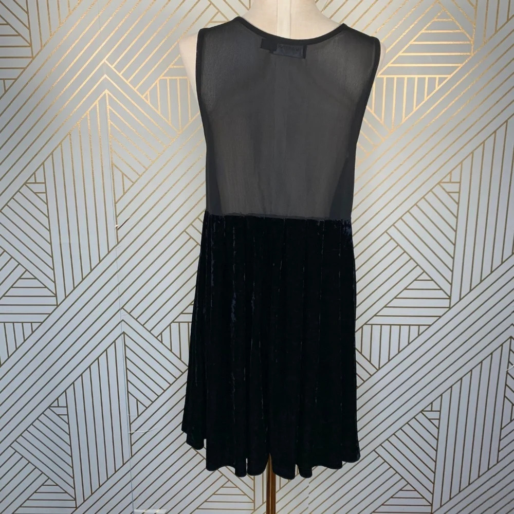 Minkpink Clean Little Black Velvet Dress Sheer - Picture 6 of 8